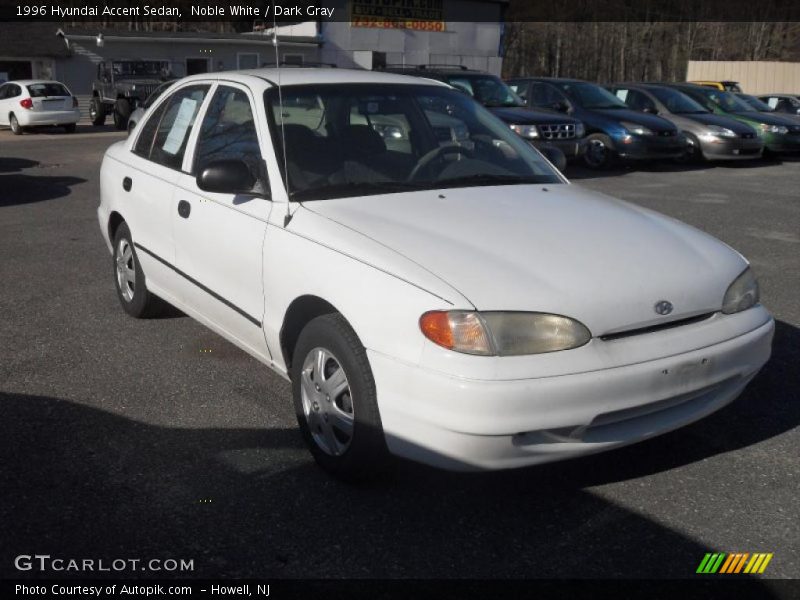 Noble White / Dark Gray 1996 Hyundai Accent Sedan