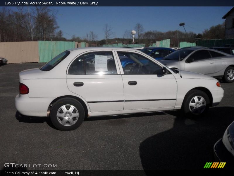 Noble White / Dark Gray 1996 Hyundai Accent Sedan