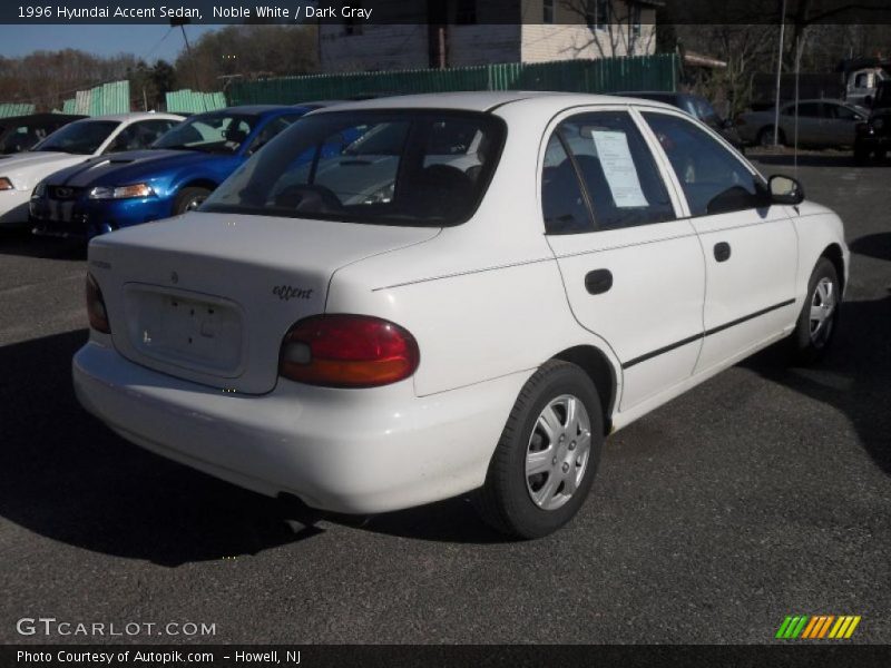 Noble White / Dark Gray 1996 Hyundai Accent Sedan