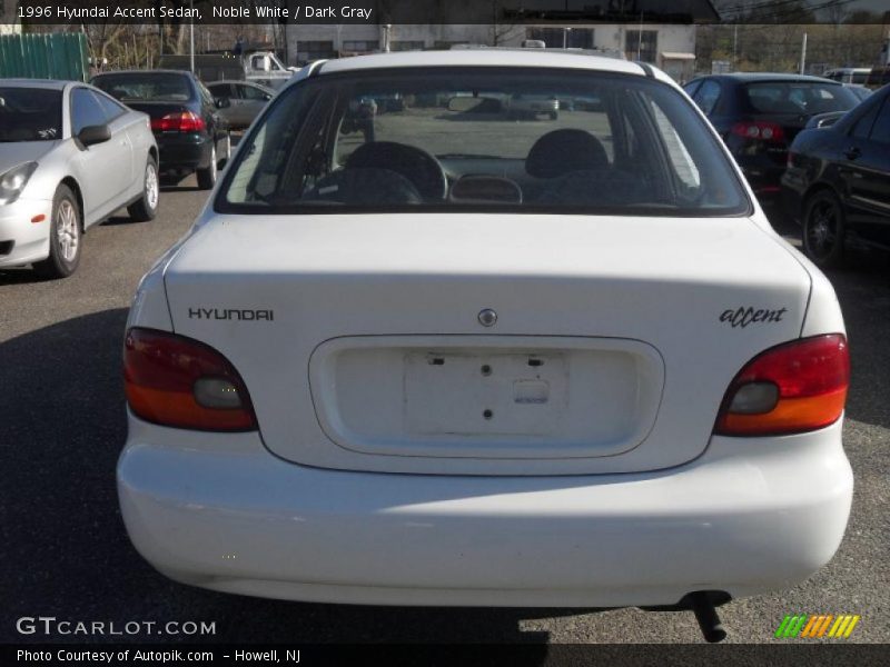 Noble White / Dark Gray 1996 Hyundai Accent Sedan