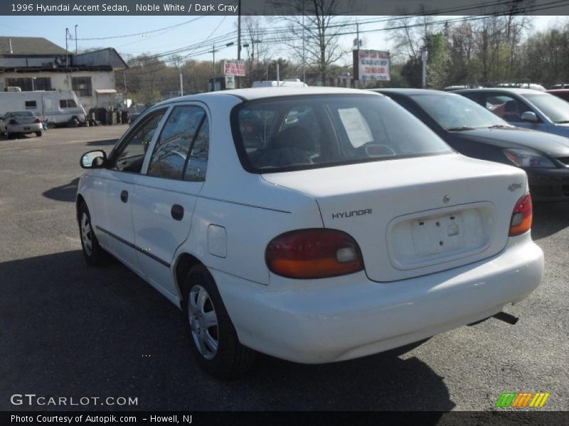 Noble White / Dark Gray 1996 Hyundai Accent Sedan