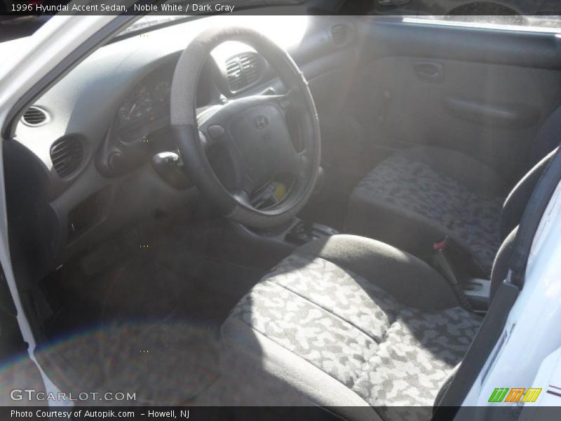 Noble White / Dark Gray 1996 Hyundai Accent Sedan