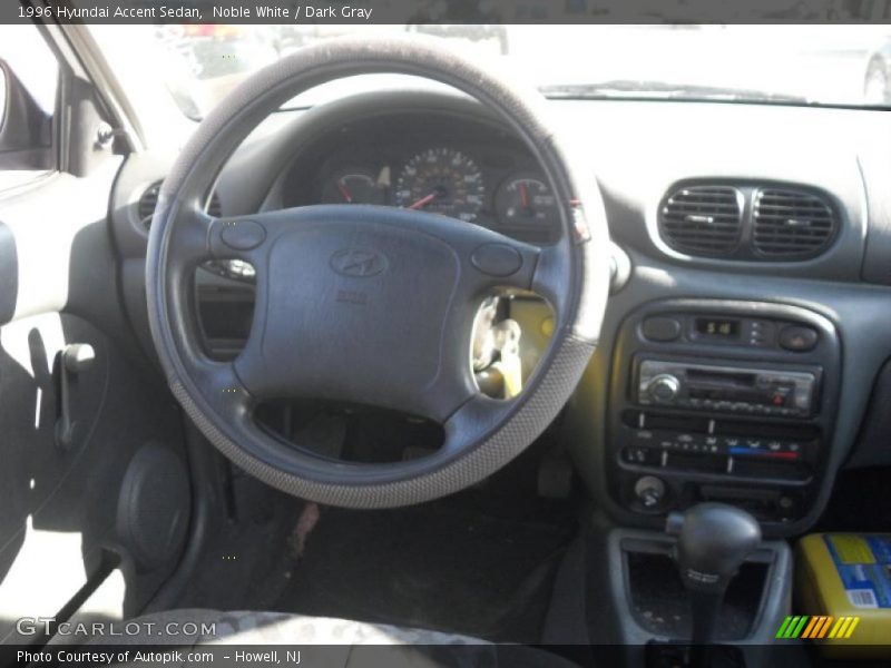 Noble White / Dark Gray 1996 Hyundai Accent Sedan