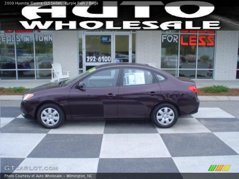 Purple Rain / Beige 2009 Hyundai Elantra GLS Sedan