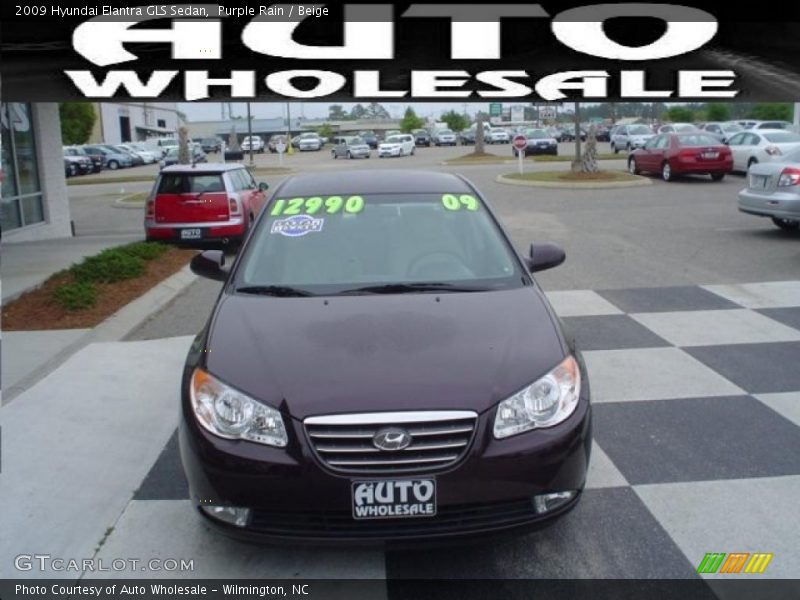 Purple Rain / Beige 2009 Hyundai Elantra GLS Sedan
