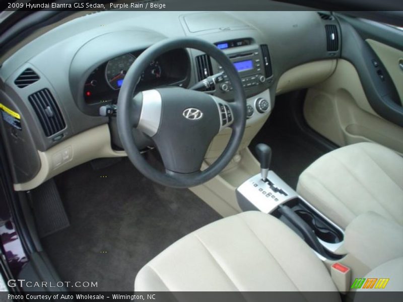 Purple Rain / Beige 2009 Hyundai Elantra GLS Sedan