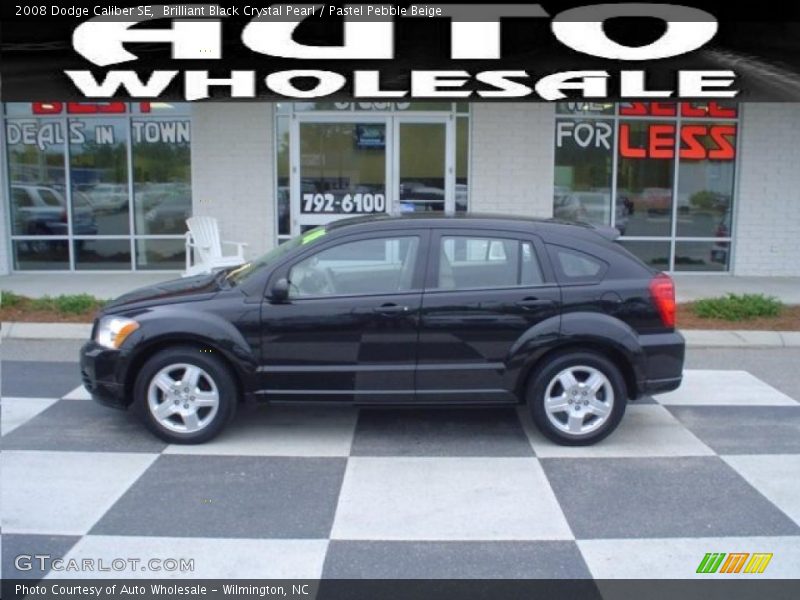 Brilliant Black Crystal Pearl / Pastel Pebble Beige 2008 Dodge Caliber SE