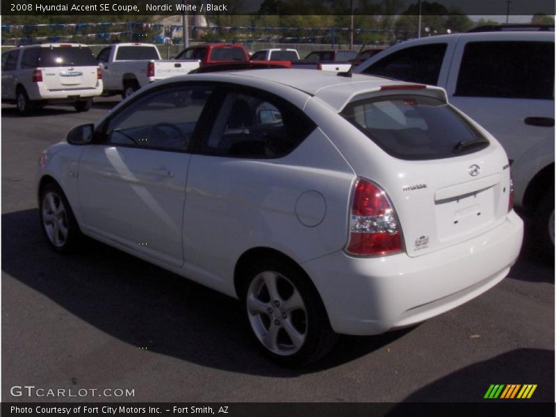 Nordic White / Black 2008 Hyundai Accent SE Coupe