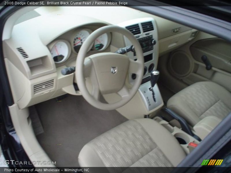 Brilliant Black Crystal Pearl / Pastel Pebble Beige 2008 Dodge Caliber SE