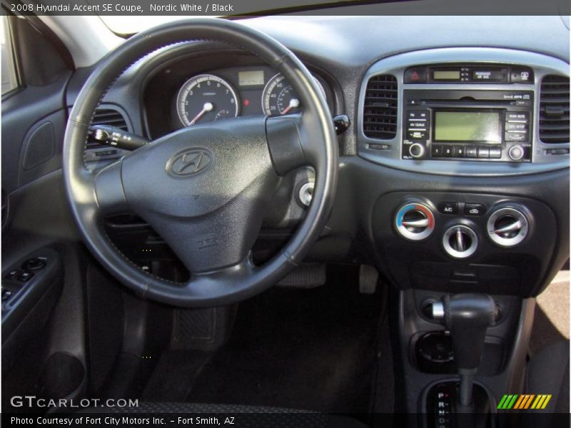 Nordic White / Black 2008 Hyundai Accent SE Coupe