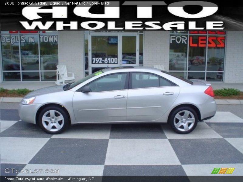 Liquid Silver Metallic / Ebony Black 2008 Pontiac G6 Sedan