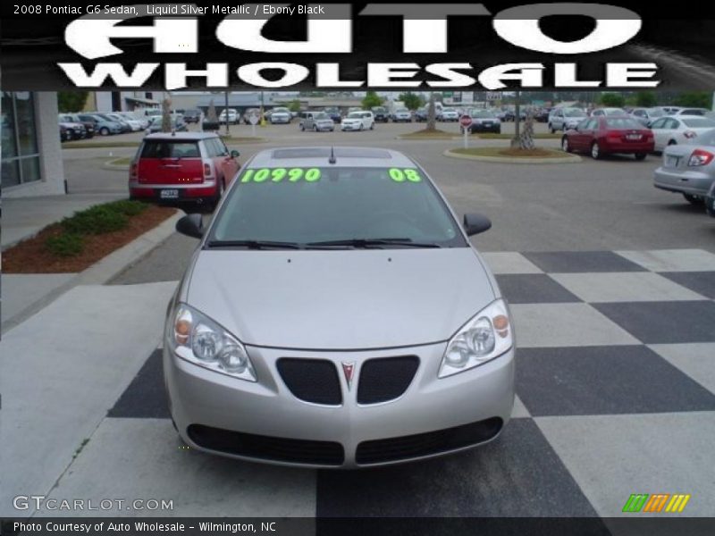 Liquid Silver Metallic / Ebony Black 2008 Pontiac G6 Sedan
