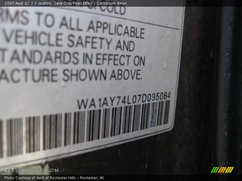 Lava Gray Pearl Effect / Cardamom Beige 2007 Audi Q7 3.6 quattro