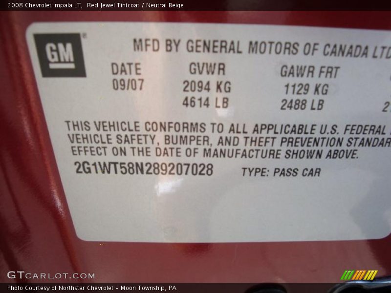 Red Jewel Tintcoat / Neutral Beige 2008 Chevrolet Impala LT