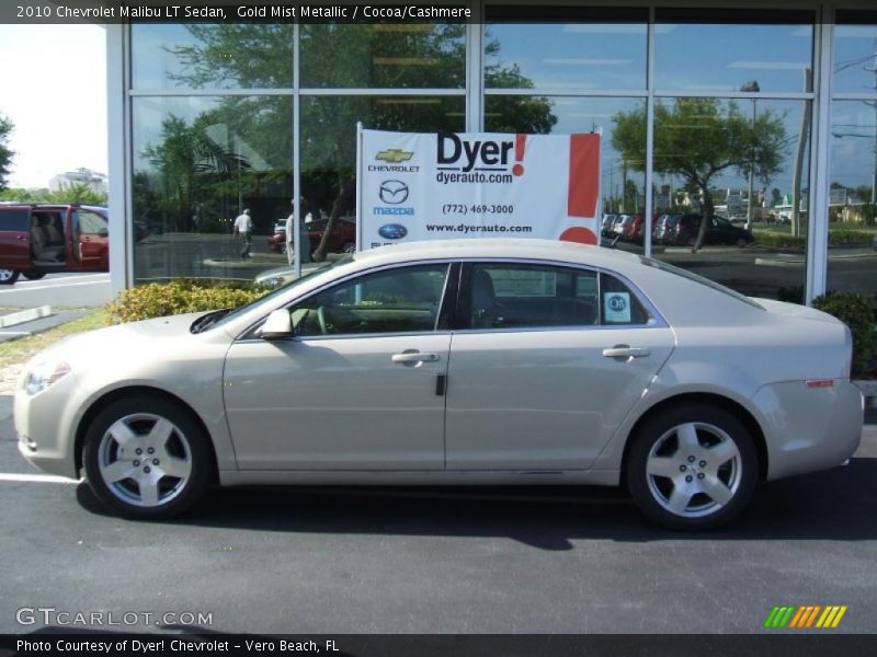 Gold Mist Metallic / Cocoa/Cashmere 2010 Chevrolet Malibu LT Sedan