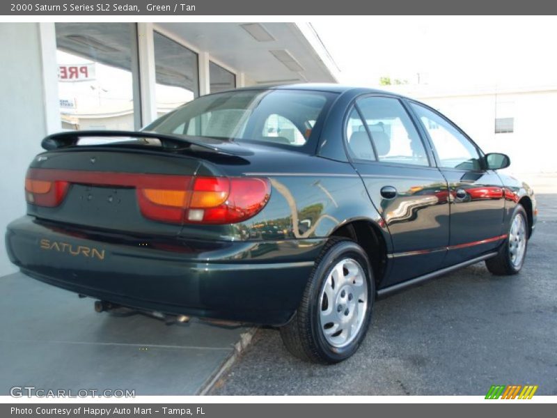 Green / Tan 2000 Saturn S Series SL2 Sedan