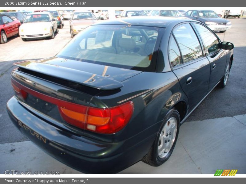 Green / Tan 2000 Saturn S Series SL2 Sedan
