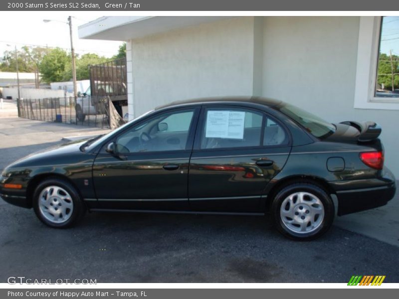 Green / Tan 2000 Saturn S Series SL2 Sedan