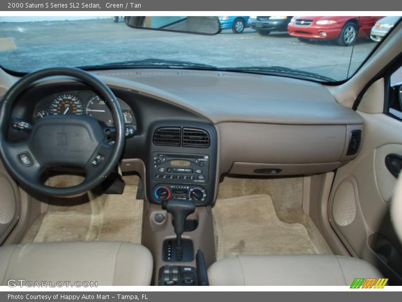 Green / Tan 2000 Saturn S Series SL2 Sedan