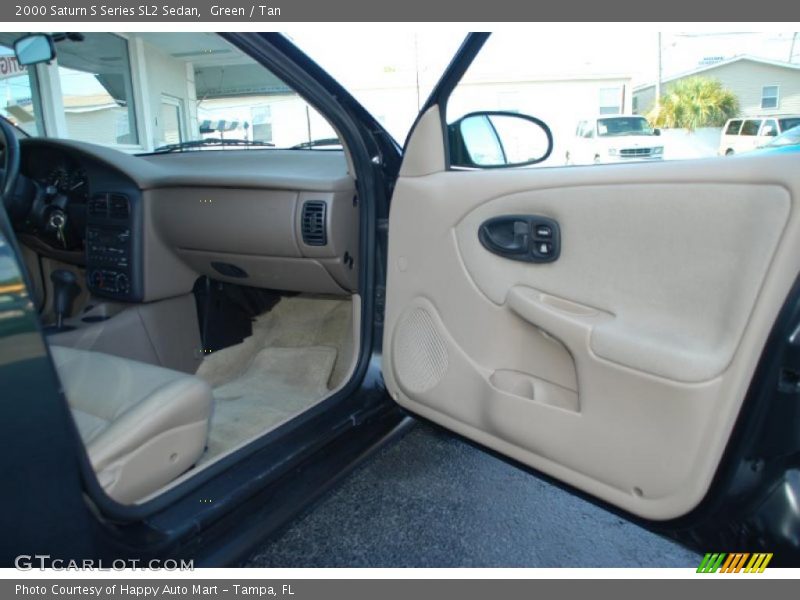 Green / Tan 2000 Saturn S Series SL2 Sedan