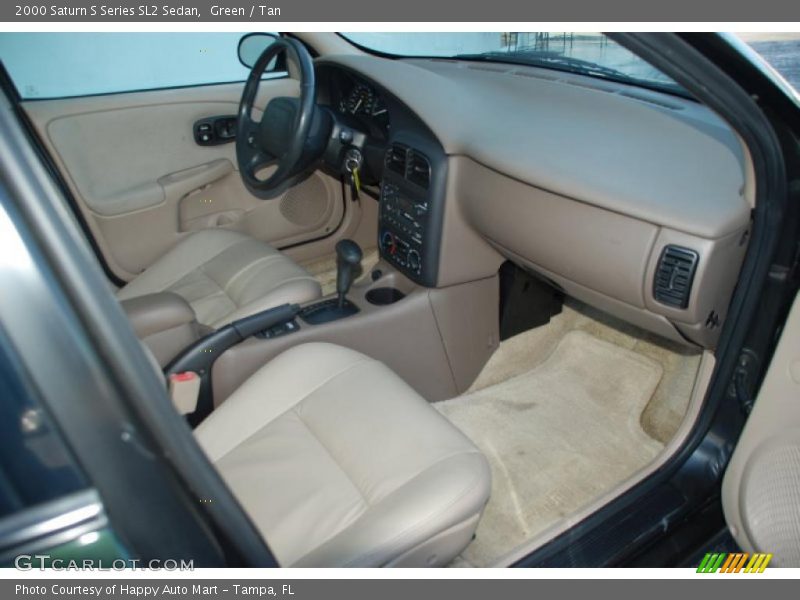 Green / Tan 2000 Saturn S Series SL2 Sedan