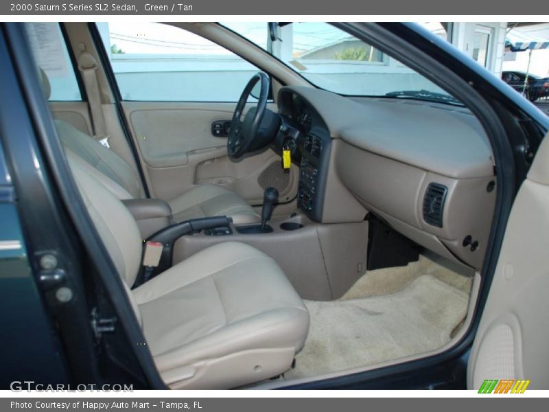 Green / Tan 2000 Saturn S Series SL2 Sedan