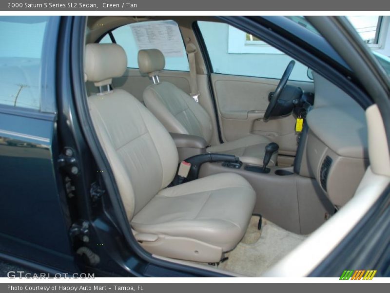 Green / Tan 2000 Saturn S Series SL2 Sedan