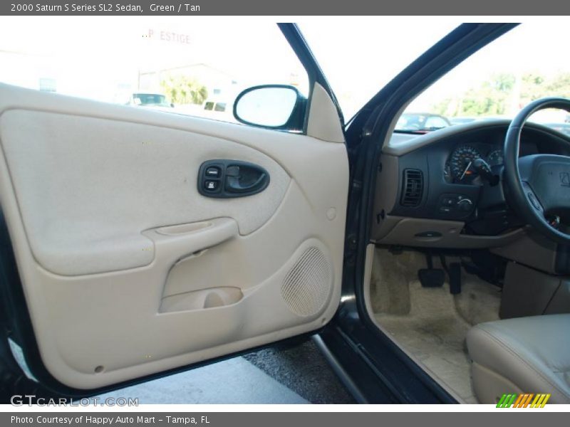 Green / Tan 2000 Saturn S Series SL2 Sedan
