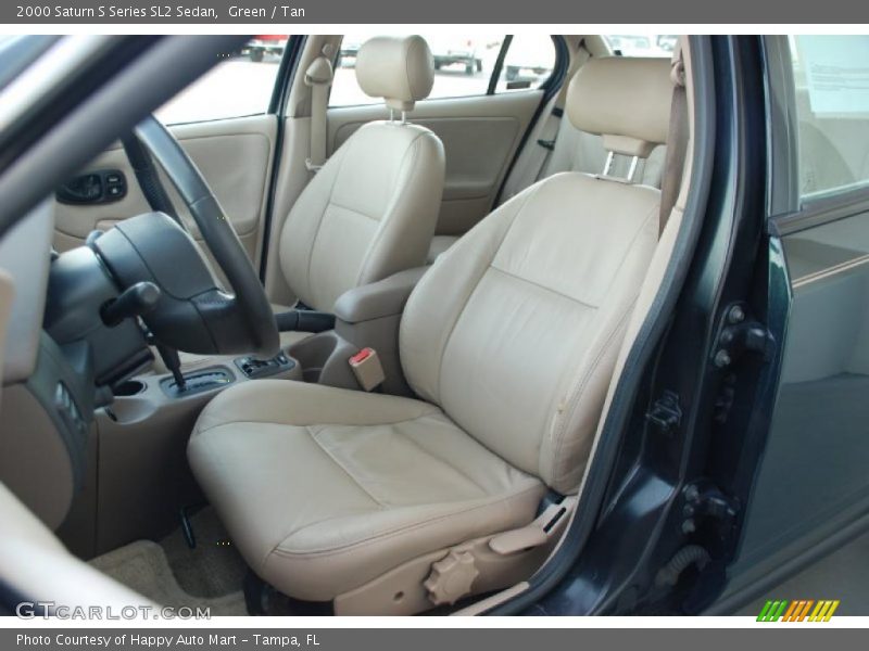 Green / Tan 2000 Saturn S Series SL2 Sedan