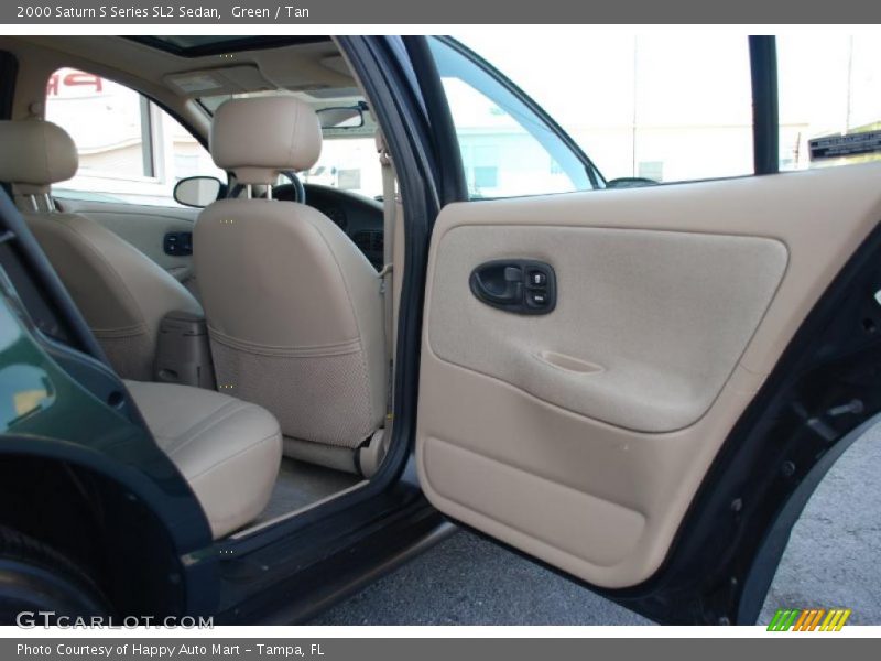 Green / Tan 2000 Saturn S Series SL2 Sedan