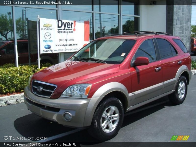 Ruby Red Metallic / Beige 2003 Kia Sorento EX