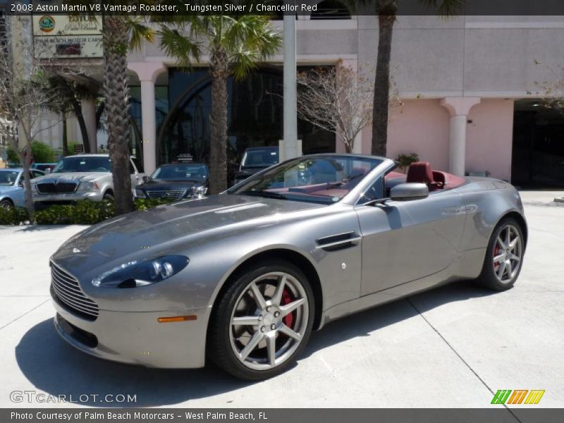 Tungsten Silver / Chancellor Red 2008 Aston Martin V8 Vantage Roadster