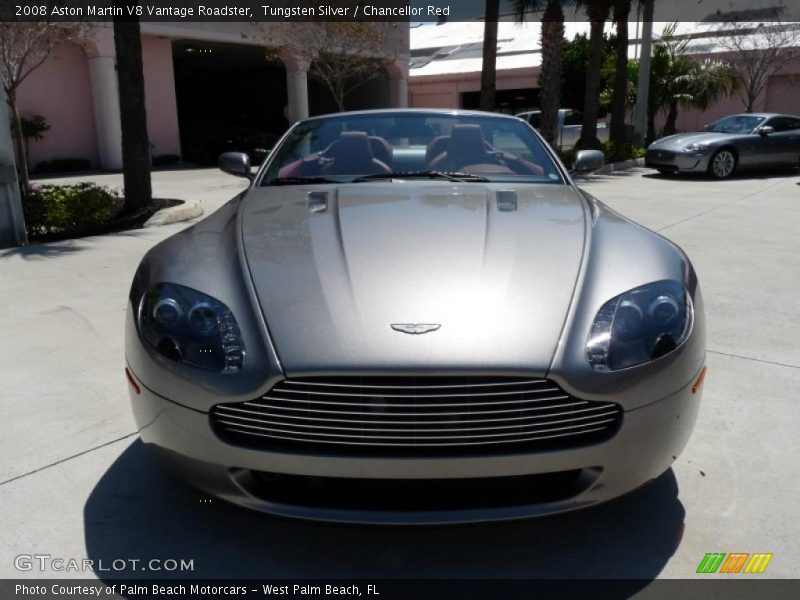 Tungsten Silver / Chancellor Red 2008 Aston Martin V8 Vantage Roadster