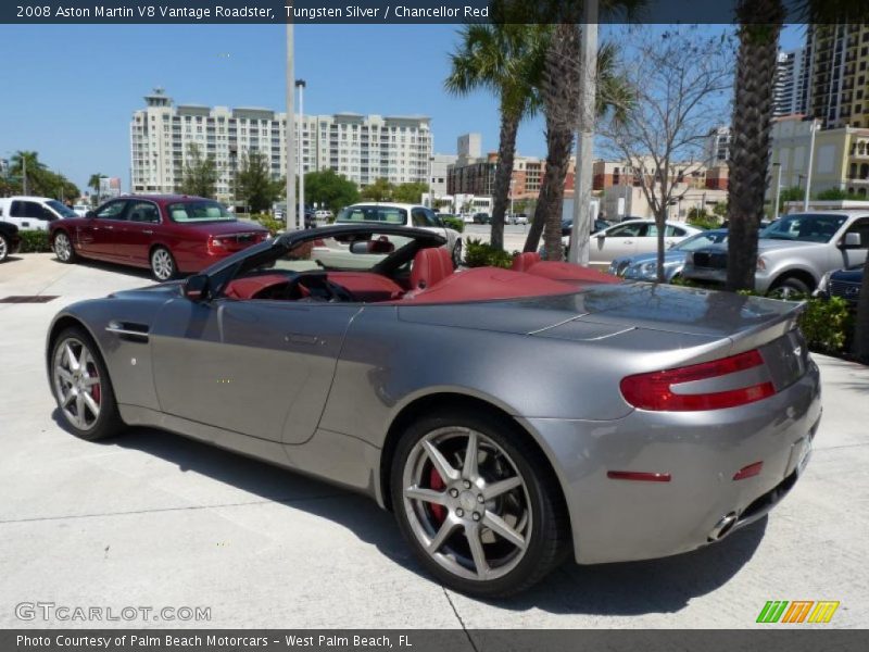 Tungsten Silver / Chancellor Red 2008 Aston Martin V8 Vantage Roadster