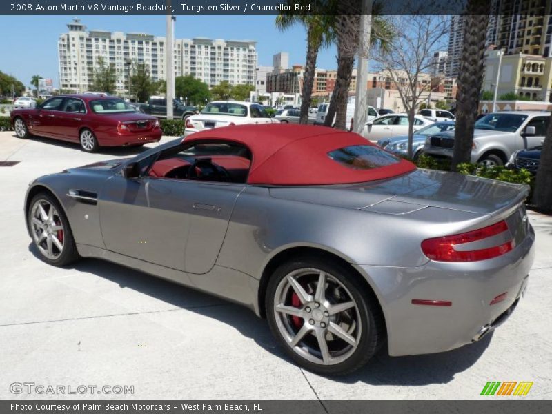 Tungsten Silver / Chancellor Red 2008 Aston Martin V8 Vantage Roadster