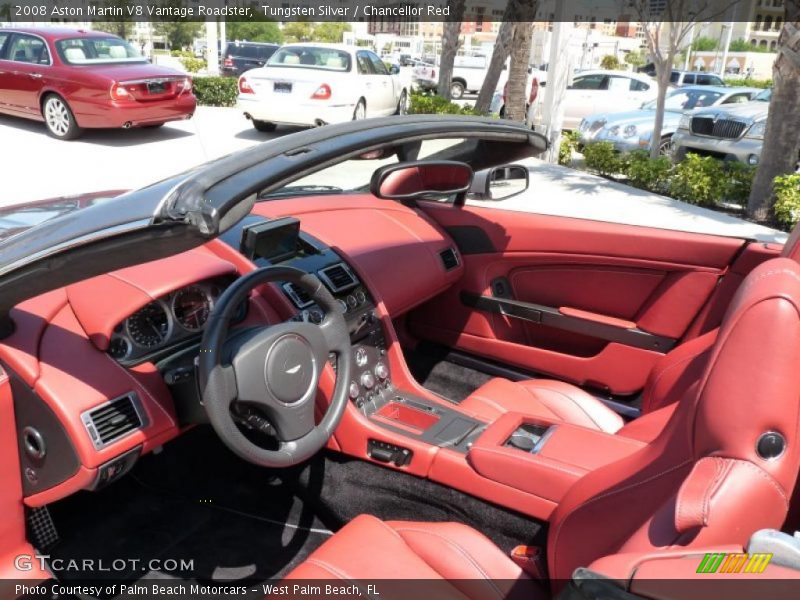 Tungsten Silver / Chancellor Red 2008 Aston Martin V8 Vantage Roadster