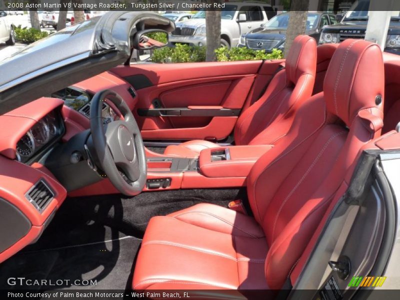 Tungsten Silver / Chancellor Red 2008 Aston Martin V8 Vantage Roadster