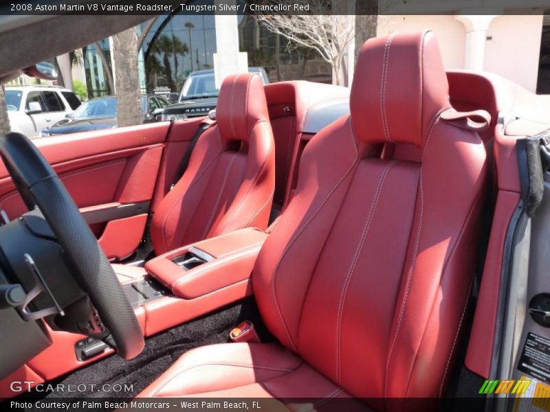 Tungsten Silver / Chancellor Red 2008 Aston Martin V8 Vantage Roadster