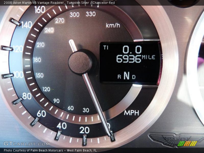 Tungsten Silver / Chancellor Red 2008 Aston Martin V8 Vantage Roadster