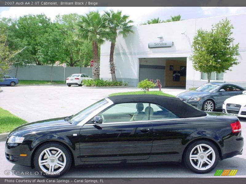 Brilliant Black / Beige 2007 Audi A4 2.0T Cabriolet
