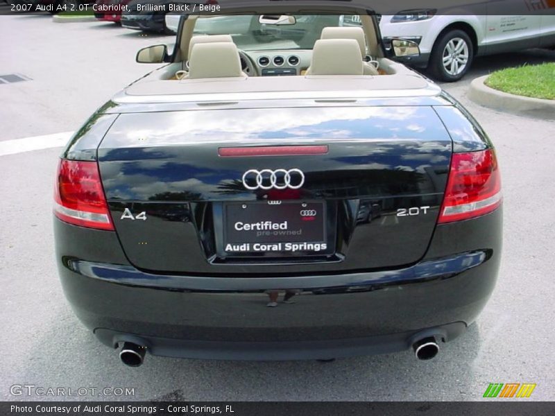 Brilliant Black / Beige 2007 Audi A4 2.0T Cabriolet