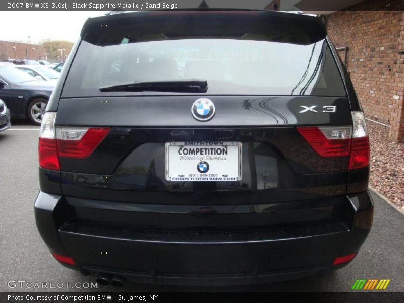 Black Sapphire Metallic / Sand Beige 2007 BMW X3 3.0si