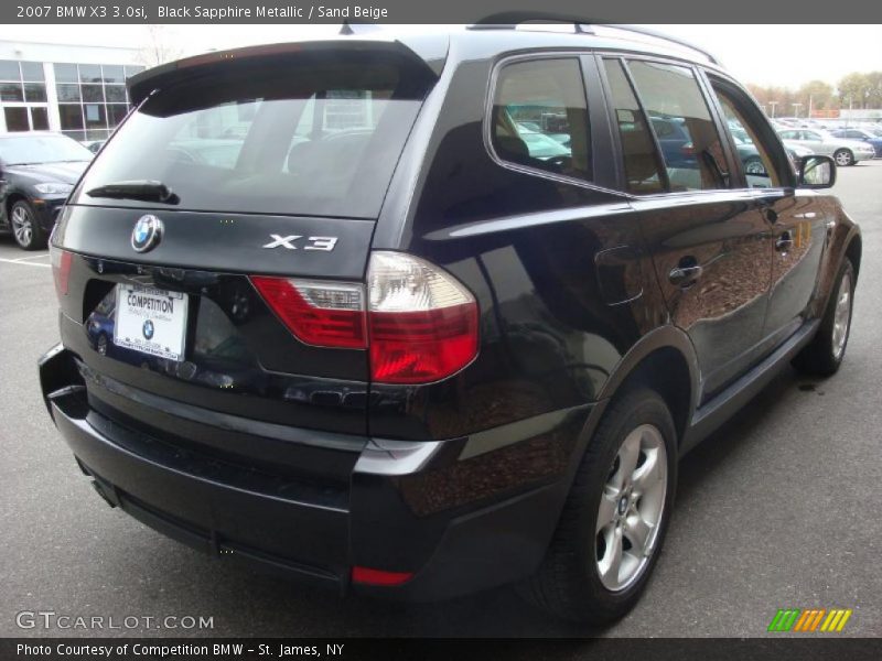 Black Sapphire Metallic / Sand Beige 2007 BMW X3 3.0si