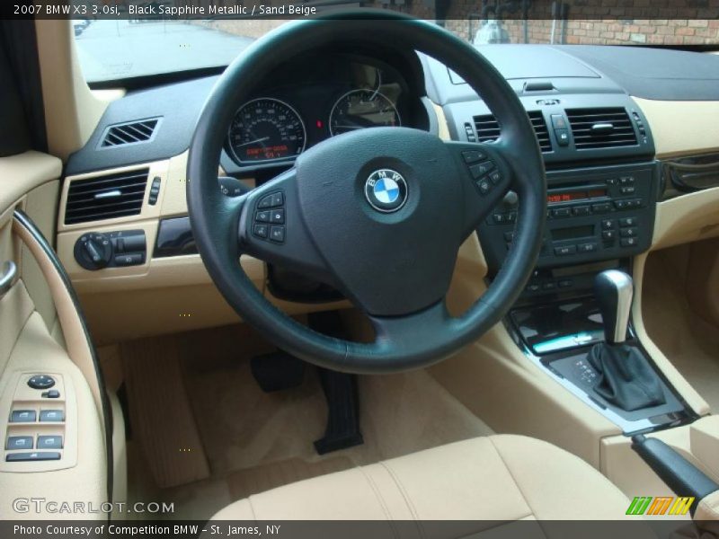 Black Sapphire Metallic / Sand Beige 2007 BMW X3 3.0si