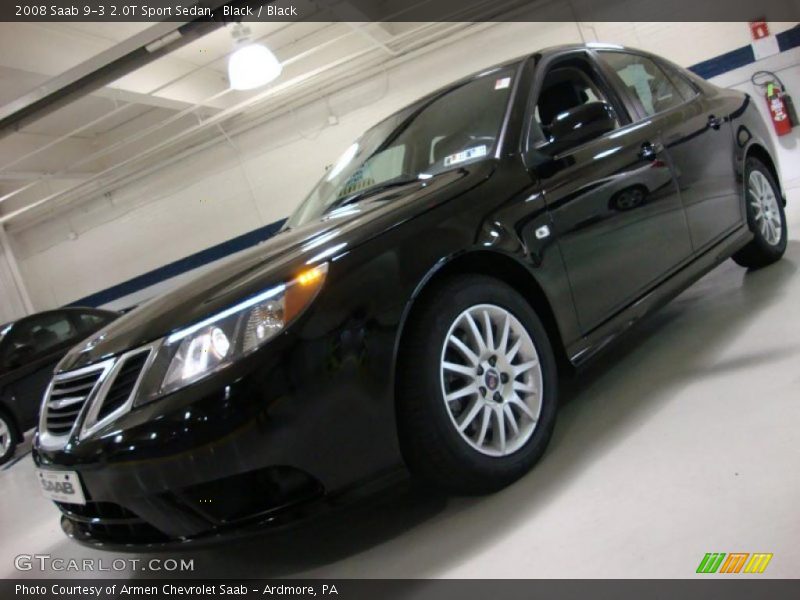Black / Black 2008 Saab 9-3 2.0T Sport Sedan