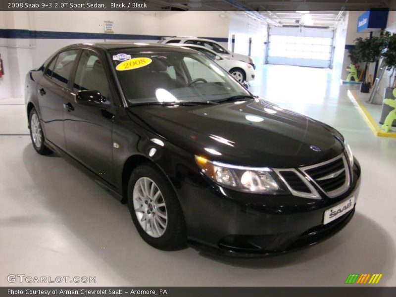 Black / Black 2008 Saab 9-3 2.0T Sport Sedan