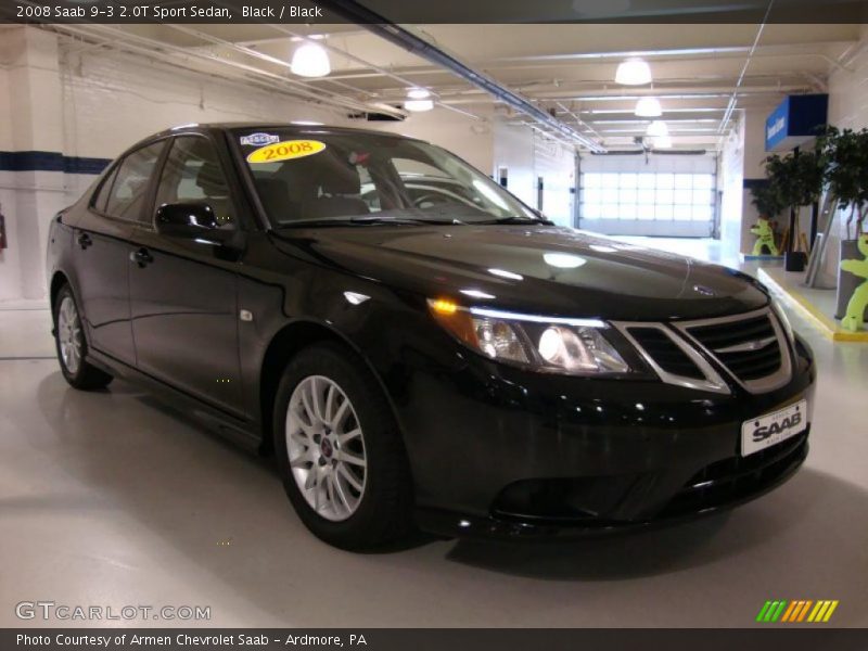 Black / Black 2008 Saab 9-3 2.0T Sport Sedan