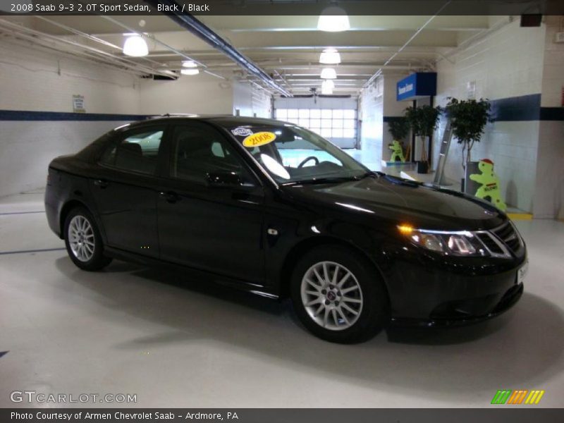 Black / Black 2008 Saab 9-3 2.0T Sport Sedan