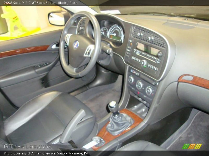 Black / Black 2008 Saab 9-3 2.0T Sport Sedan
