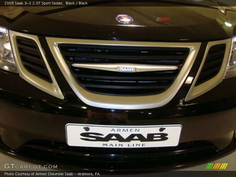 Black / Black 2008 Saab 9-3 2.0T Sport Sedan